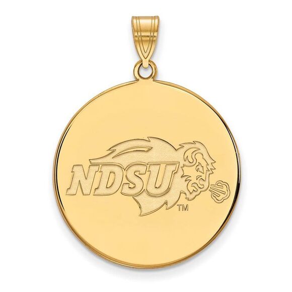 14k Yellow Gold North Dakota State XL Disc Pendant